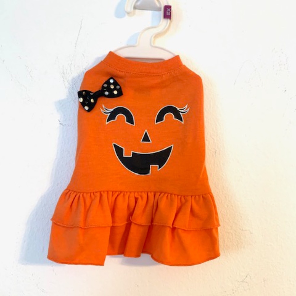 THRILLS & CHILLS PET PUMPKIN COSTUME -XS - NWT
